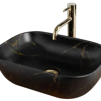 Lavoar dreptunghiular Rea Belinda, piatra neagra, 46,5 x 33,5 cm imagine