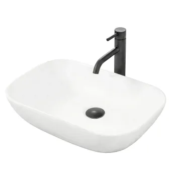 Lavoar dreptunghiular Rea Claudia, ceramica alb lucios, 51 x 34 cm imagine