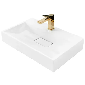 Lavoar dreptunghiular Rea Goya, alb mat, 60 x 37 cm imagine