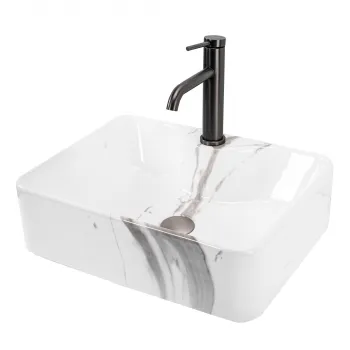 Lavoar dreptunghiular Rea Kelly, ceramica efect marmura, 49 x 38 cm imagine