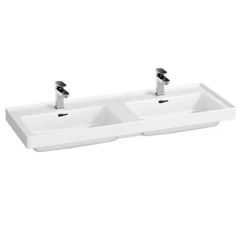 Lavoar dublu incastrat Cersanit Crea 120 cm, dreptunghiular, alb imagine