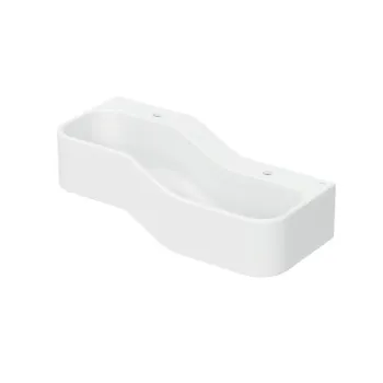 Lavoar dublu pentru copii, alb alpin, 90x39 cm, stanga, fara preaplin, 2 orificii pentru baterie, Geberit Bambini imagine