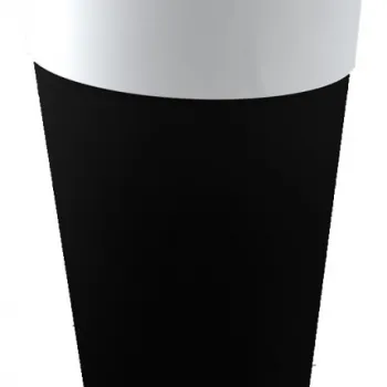 Lavoar freestanding negru alb 46 cm din compozit mineral DuraBe, Besco Uniqa imagine