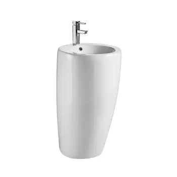 Lavoar freestanding rotund, alb Fluminia, Milady-50, back to wall imagine