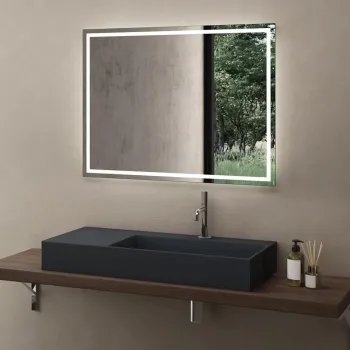 Lavoar gri mat 75 cm, montare pe blat sau suspendat, dreptunghiular, Rea Archi imagine