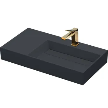 Lavoar gri mat, cu montare pe blat sau suspendat, dreptunghiular, Rea Archi imagine