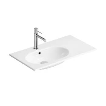 Lavoar incastrat 80x45 cm, alb, orienatre stanga, Cersanit Zen imagine