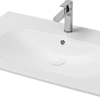 Lavoar incastrat 81x 50 cm cu preaplin, alb lucios, Isvea Infinity imagine