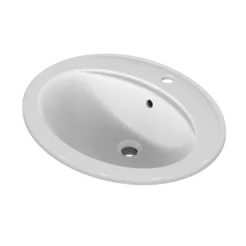 Lavoar incastrat alb 56 cm, oval, orificiu baterie si preaplin, Ideal Standard Eurovit imagine