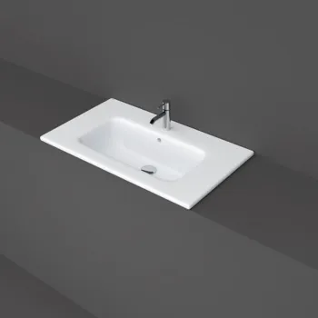 Lavoar incastrat alb lucios 80 cm, dreptunghiular, Rak Joy imagine