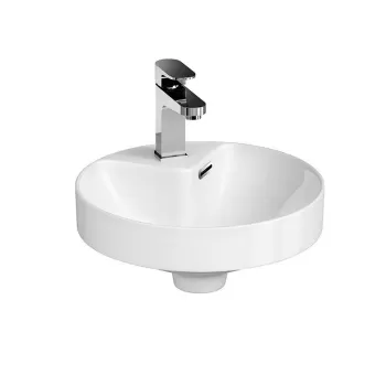 Lavoar incastrat Cersanit Crea 38 cm, rotund, alb imagine