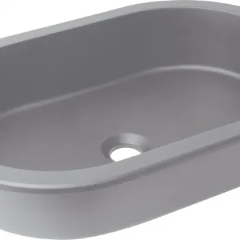 Lavoar incastrat compozit gri Deante Silia, oval, 59 cm imagine