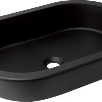 Lavoar incastrat compozit negru Deante Silia, oval, 59 cm imagine