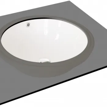 Lavoar incastrat Deante Alpinia, rotund, 38 cm, alb lucios imagine