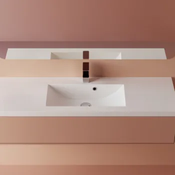 Lavoar incastrat  din compozit, 120 x 39 cm, alb lucios, dreptunghiular, Foglia Jody imagine