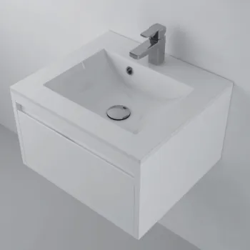 Lavoar incastrat din compozit, 50 x 45 cm din compozit, alb lucios, dreptunghiular imagine