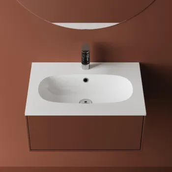 Lavoar incastrat din compozit, 61x46x14.2 cm, alb lucios, Foglia Dover imagine