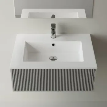 Lavoar incastrat  din compozit, 70 x 50 cm, alb, dreptunghiular,  Foglia Lauretta imagine