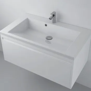 Lavoar incastrat din compozit, 85 x 50 cm, alb lucios, dreptunghiular,  Foglia Peggy imagine