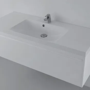 Lavoar incastrat din compozit, dreptunghiular, alb lucios, 101 x 46.4 cm, Foglia Modulo imagine