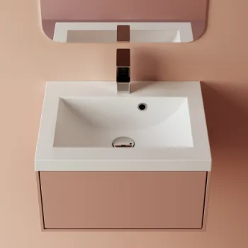 Lavoar incastrat din compozit, dreptunghiular, alb lucios, 50 x 39 cm, Foglia Toscana imagine