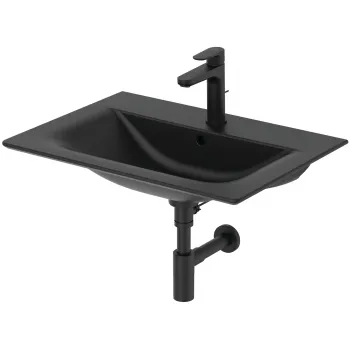 Lavoar incastrat negru mat 64 cm, dreptunghiular, Ideal Standard Connect Air imagine