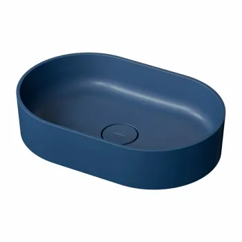 Lavoar OMNIRES Ovo M+ cu montare pe blat, 55x36 cm, compozit, albastru mat imagine