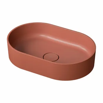 Lavoar OMNIRES Ovo M+ cu montare pe blat, 55x36 cm, compozit, teracota mat imagine