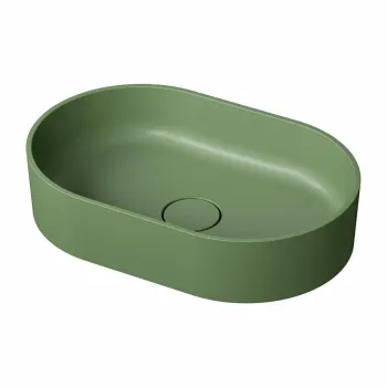 Lavoar OMNIRES Ovo M+ cu montare pe blat, 55x36 cm, compozit, verde mat imagine