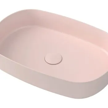 Lavoar pe blat, 55x36 cm, fara preaplin, roz somon SAPHO Infinity imagine