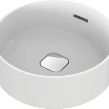 Lavoar pe blat alb 38 cm, rotund, cu preaplin, Ideal Standard Strada II imagine