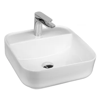 Lavoar pe blat alb, dreptunghiular, 38 cm, Fluminia Juno imagine