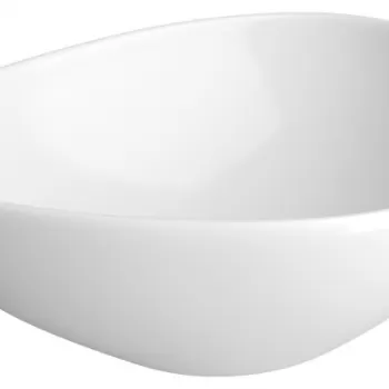 Lavoar pe blat alb lucios 45 cm, asimetric, Cersanit Moduo imagine
