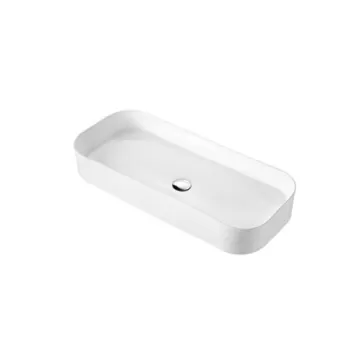 Lavoar pe blat alb lucios 85 cm, dreptunghiular, Fluminia Capri imagine