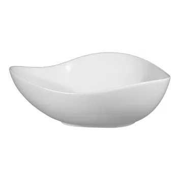 Lavoar pe blat alb lucios, asimetric, 51 cm, Fluminia Aloe imagine