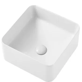 Lavoar pe blat alb lucios, patrat, 38 cm, Fluminia Ceres imagine