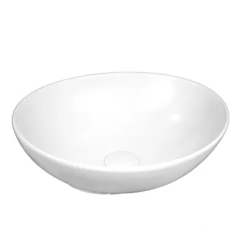 Lavoar pe blat alb mat, oval, 40 cm, Fluminia Rio imagine