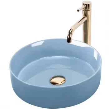 Lavoar pe blat albastru lucios, rotund, Rea Sami imagine