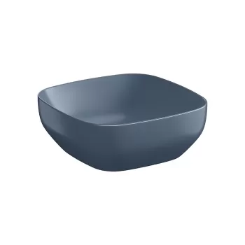 Lavoar pe blat albastru mat 38 cm, patrat, Cersanit Larga imagine