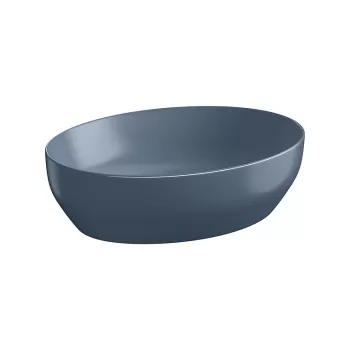 Lavoar pe blat albastru mat 50 cm, oval, Cersanit Larga imagine