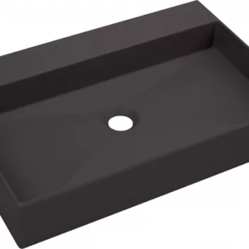 Lavoar pe blat antracit mat din compozit 60 cm, dreptunghiular, Deante Correo imagine