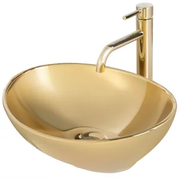 Lavoar pe blat auriu lucios, oval, Rea Sofia imagine