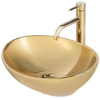 Lavoar pe blat auriu lucios, oval, Rea Sofia imagine