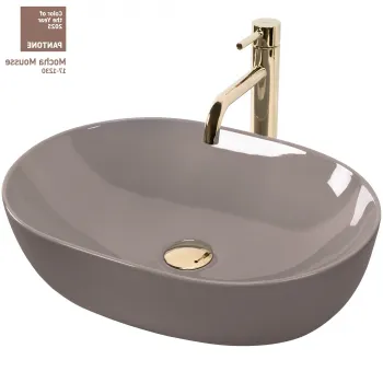 Lavoar pe blat bej lucios, oval, Rea Lisa imagine