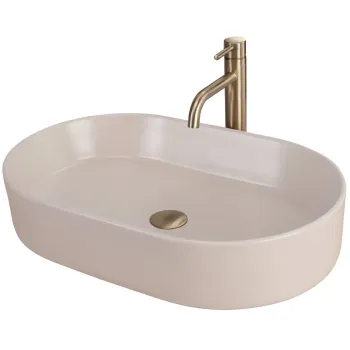 Lavoar pe blat bej mat, oval 60 cm, Rea Nadia imagine