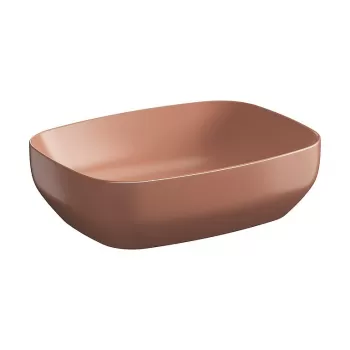 Lavoar pe blat caramiziu mat 50 cm, dreptunghiular, Cersanit Larga imagine