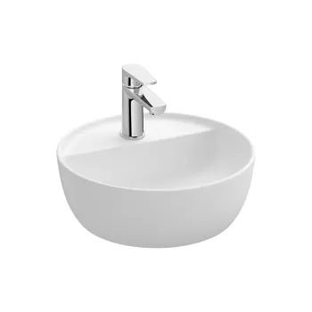 Lavoar pe blat, ceramica alba, rotund, 40x40x14 cm, Cersanit Moduo imagine