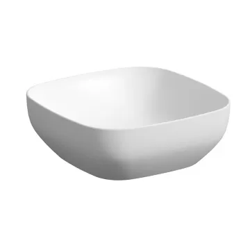 Lavoar pe blat Cersanit Larga 38 cm, patrat, alb mat imagine