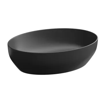 Lavoar pe blat Cersanit Larga 50 cm, oval, negru mat imagine