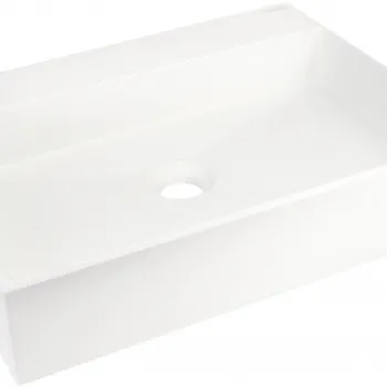 Lavoar pe blat compozit alb Deante Correo, dreptunghiular, 50 cm imagine